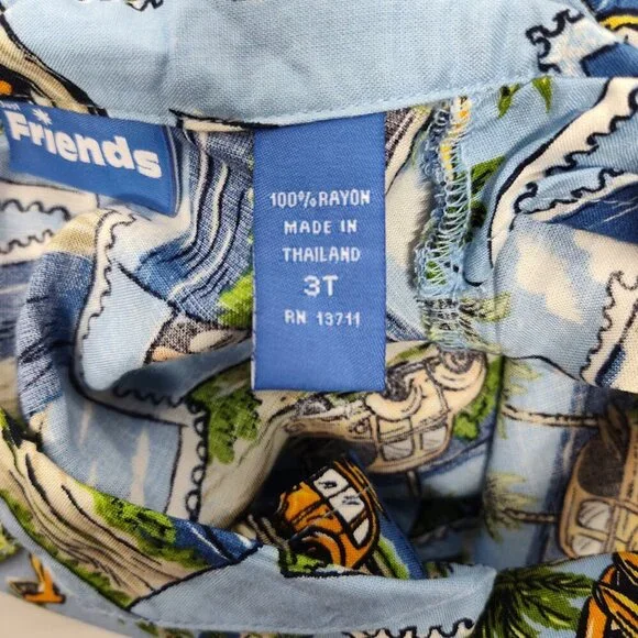 Just Friends Y2K Boy's Hawaiian VW Short Sleeve Shirt Size 3T NWT - Picture 8 of 9